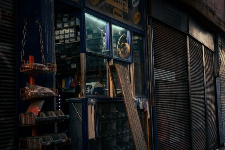 hardware shop doorway