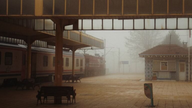train platform morning